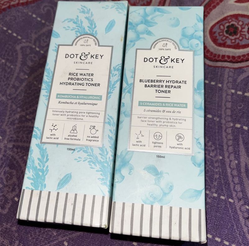 Combo Of Dot &amp; Key Toners - Rice Water &amp; Bluebery