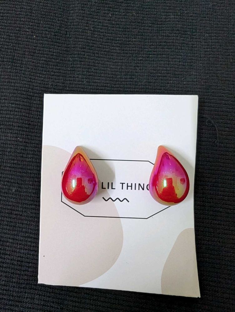 Y2K Pink Unicorn Teardrop Studs