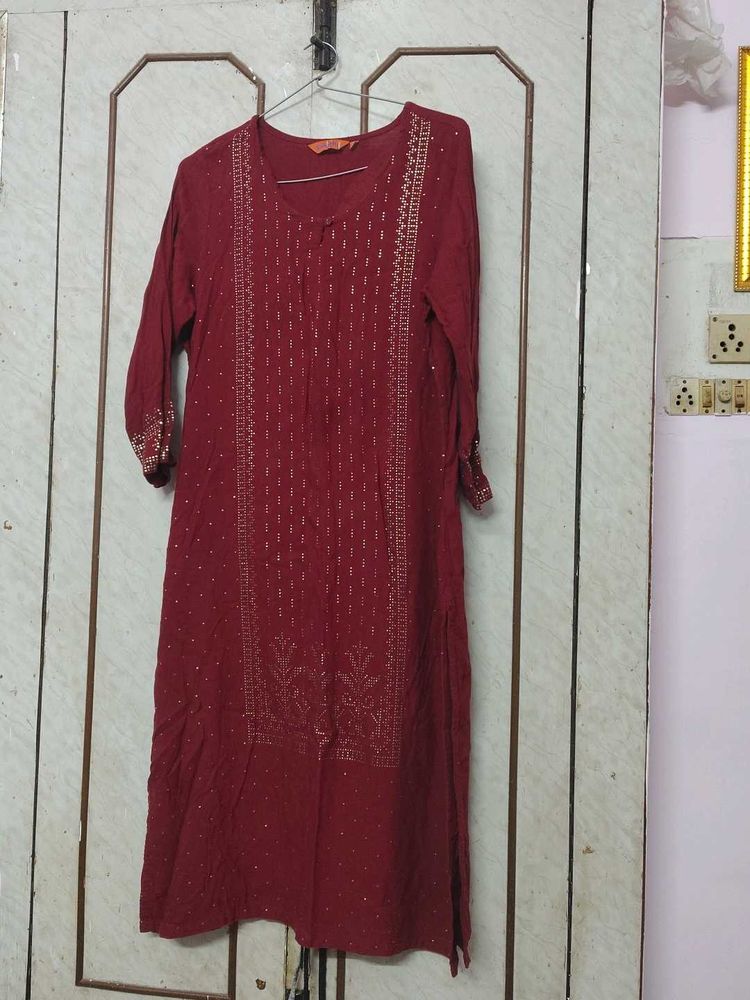 Maroon Ethnic Kurta