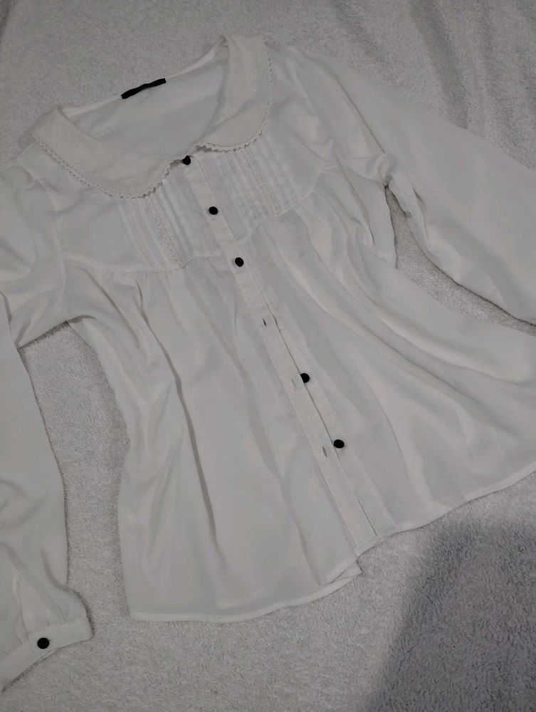 White Peter Pan Collar Blouse