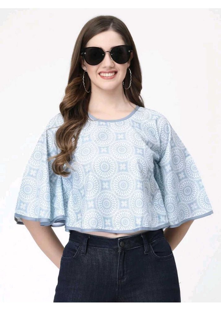 BlueTop &amp; Baby Pink Crop Top