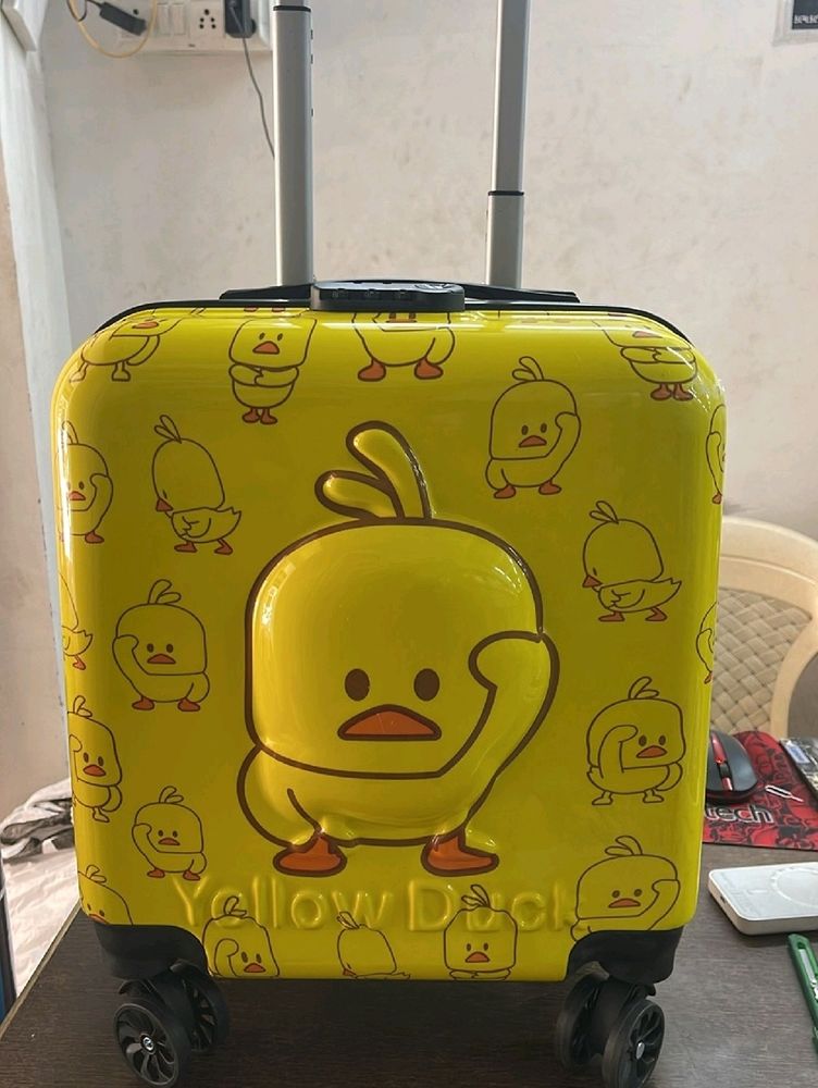 Cute Duck Print Suitcase