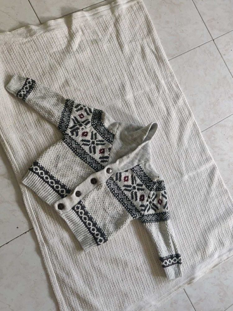 unisex Patterned Knit Cardigan for kidz