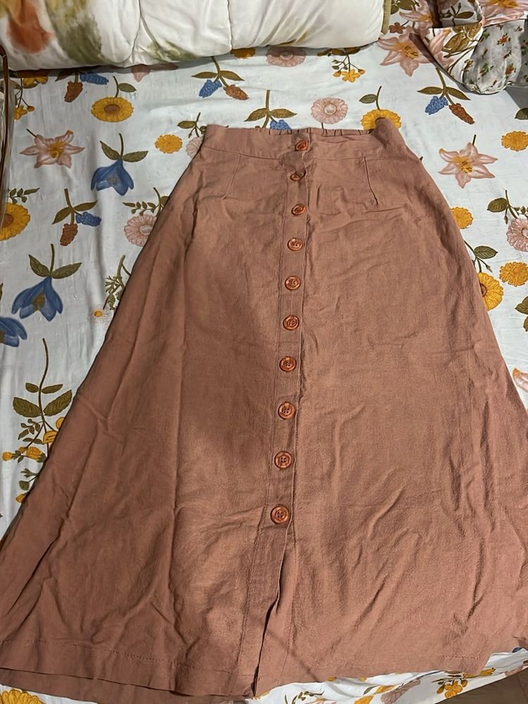 Button Front Skirt