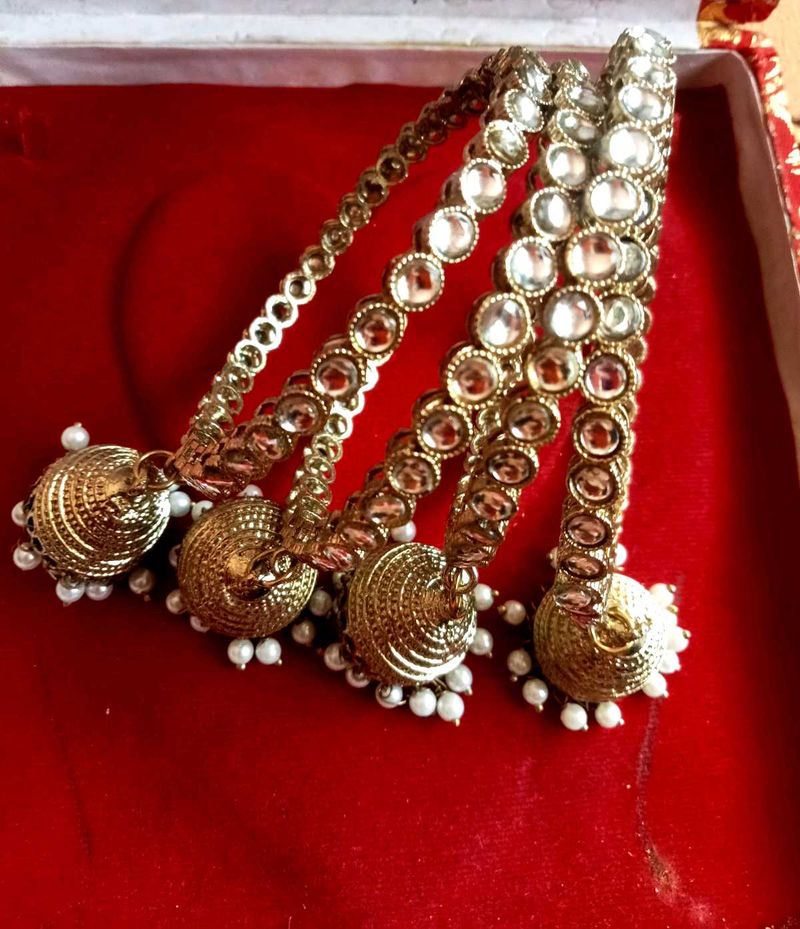 Kundan Bangles with Charms