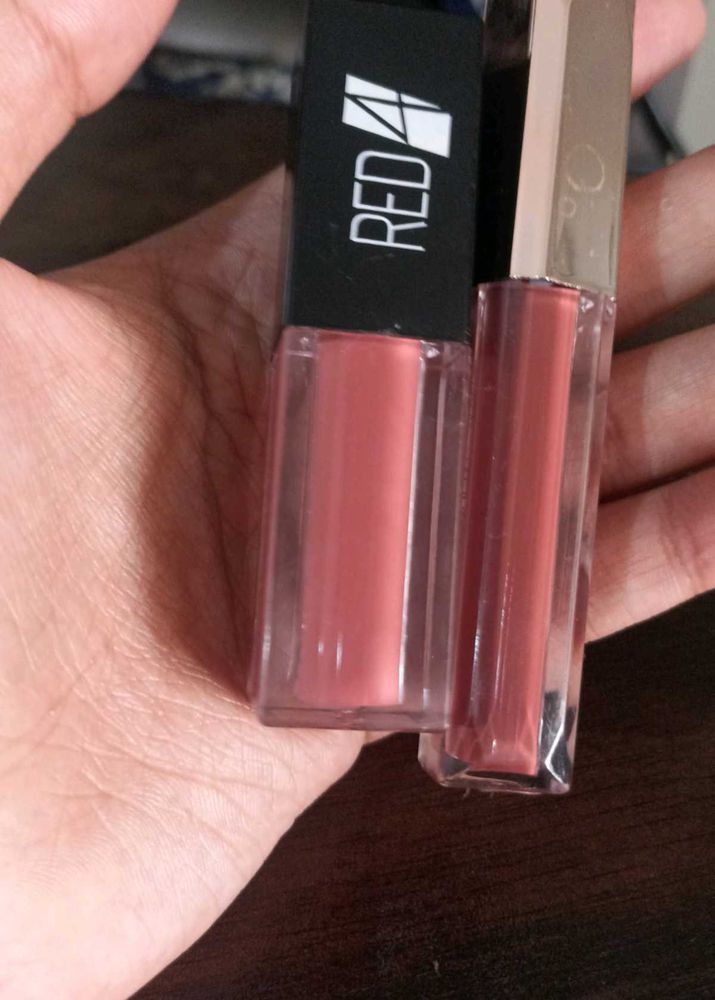 two slightly used liquid lipsticks nude shades