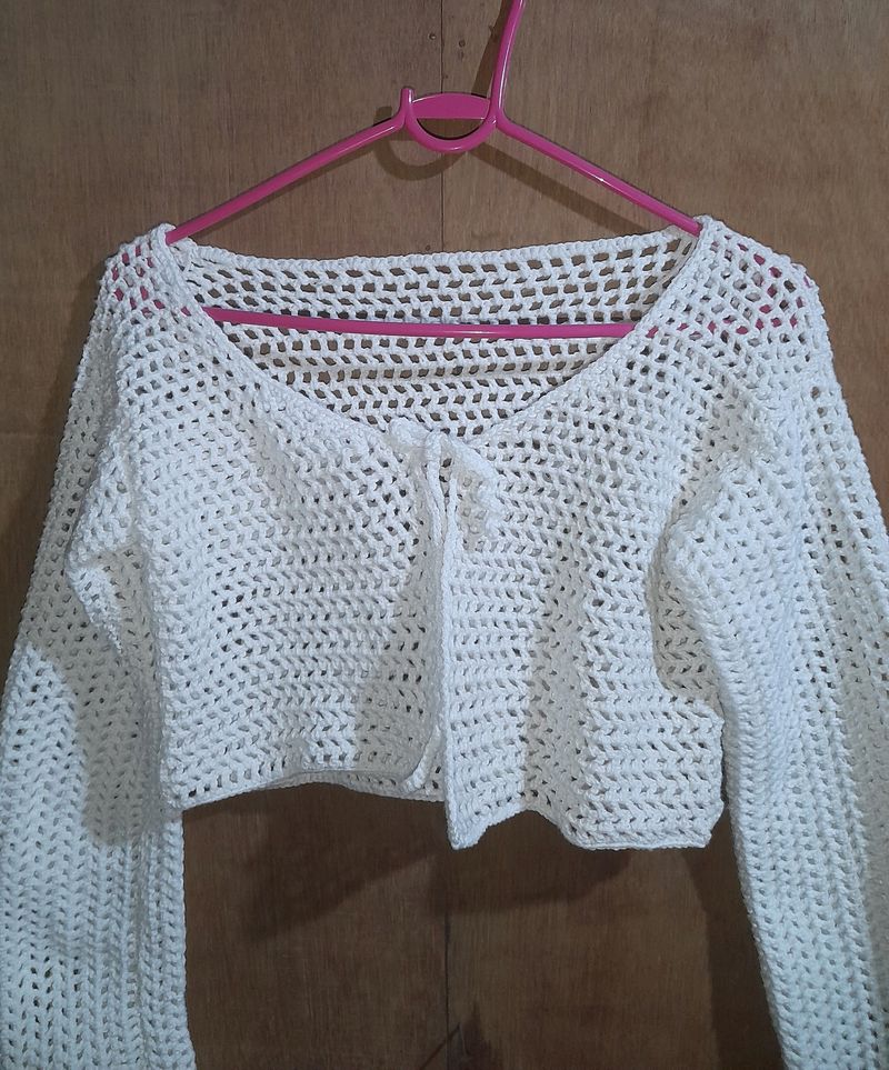 Fishnet Crop Sweater🪷