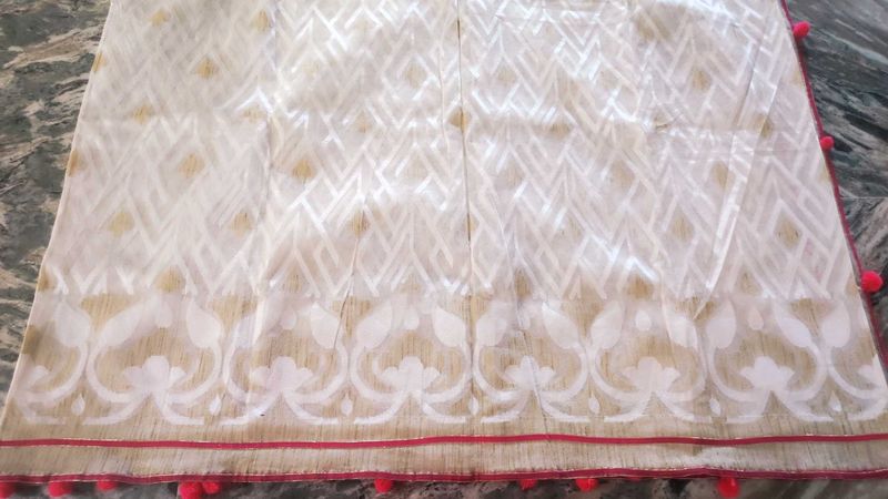 Price Drop Pure jute lenin Saree