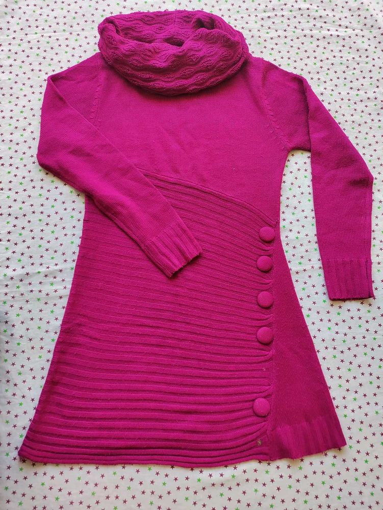 Pink Woolen Top For Women
