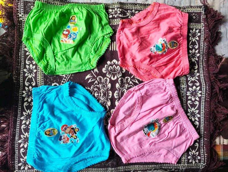 Colorful Cartoon Panties - 4 Pack