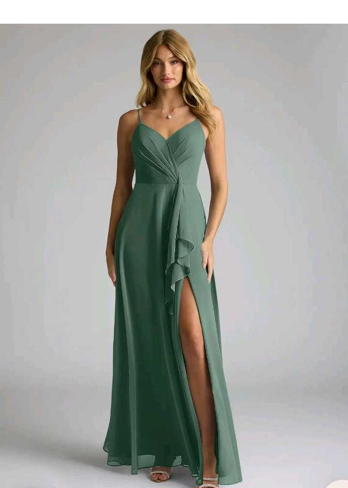 Elegant Green Azazie Maxi Dress(A10)
