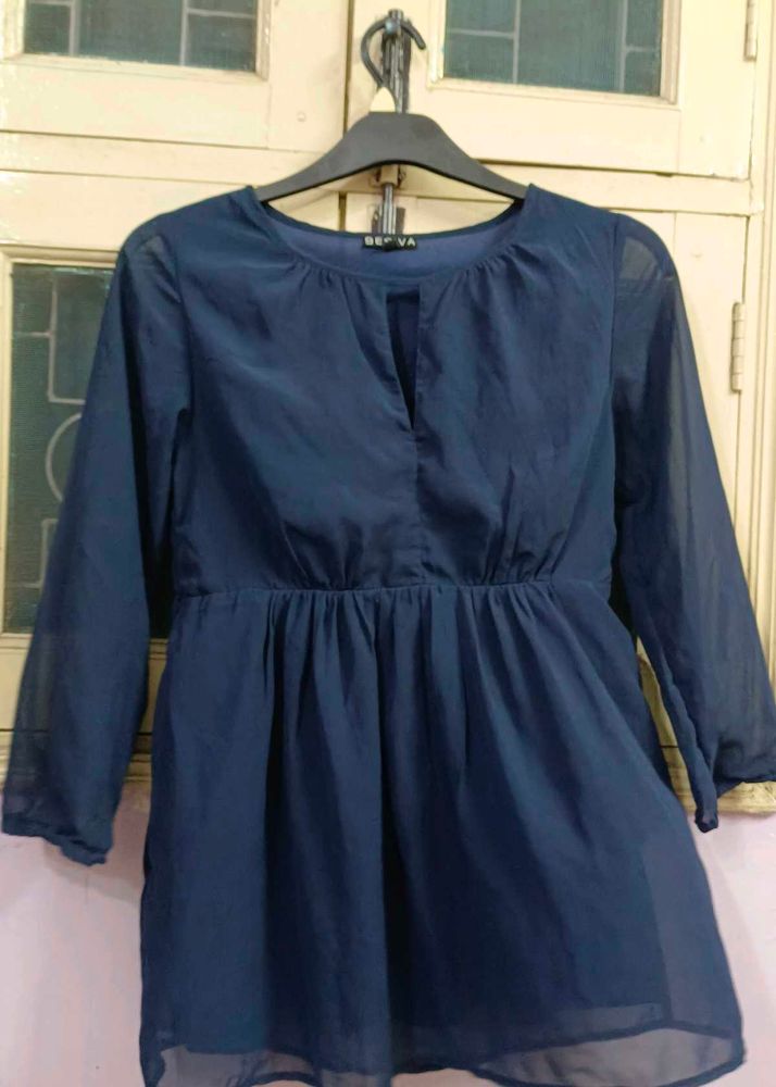 Navy blue Peplum Top