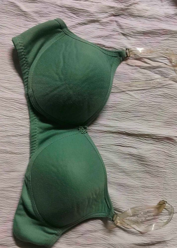 Lightly Padded Transparent Straps Bra
