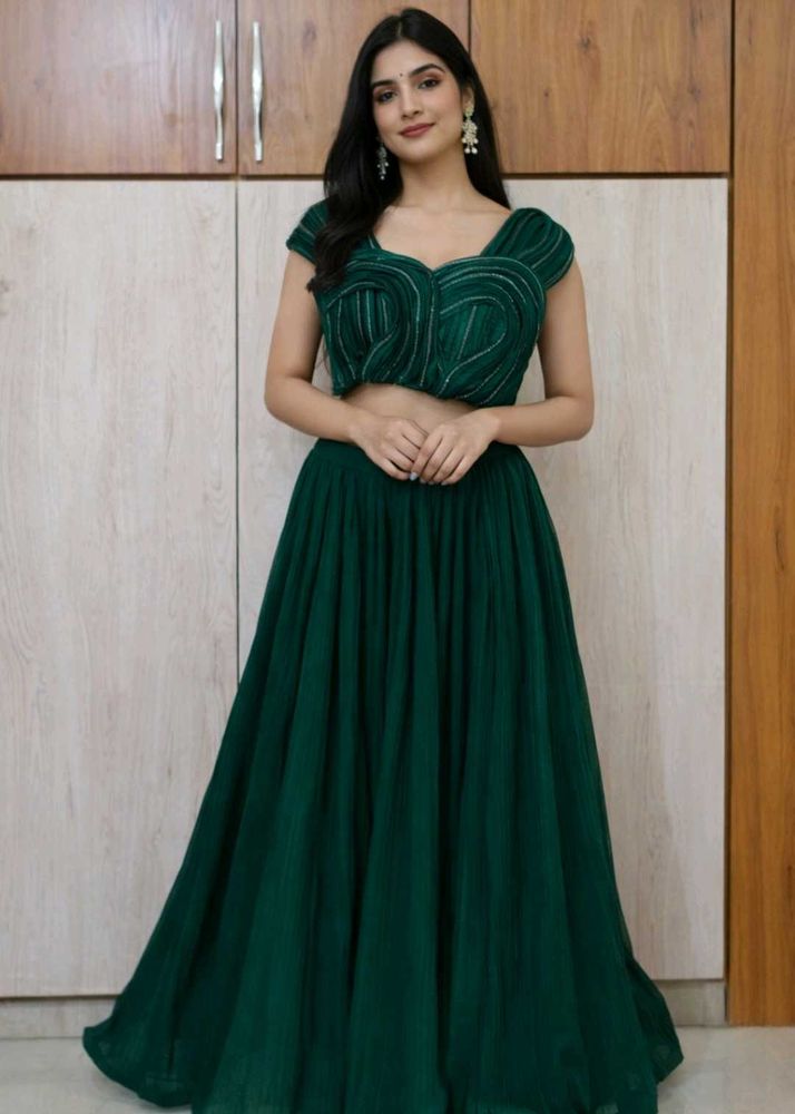 Emerald Green Lehenga Choli Set