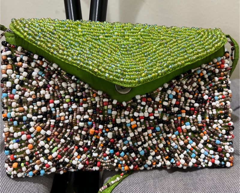 Beautiful Small Clutch With Imitation Beads