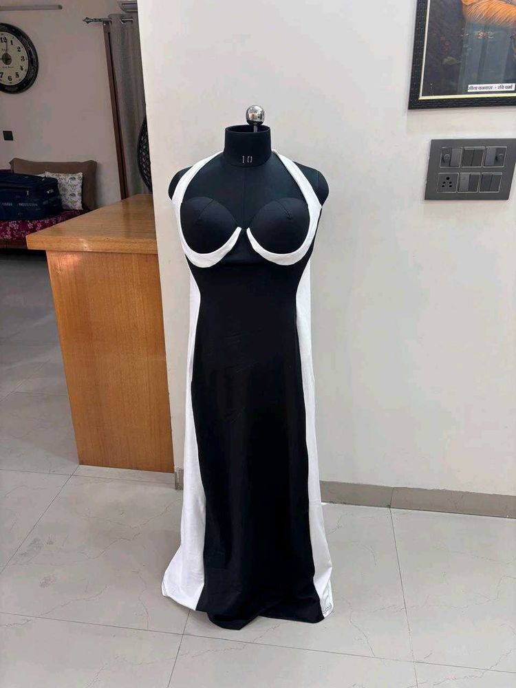 Custom Designed Black N White Long Dress