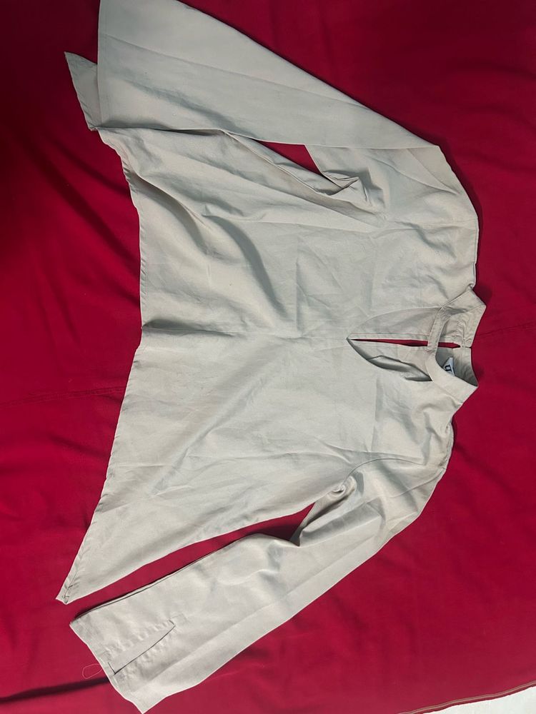 Elegant Beige Long Sleeve Top