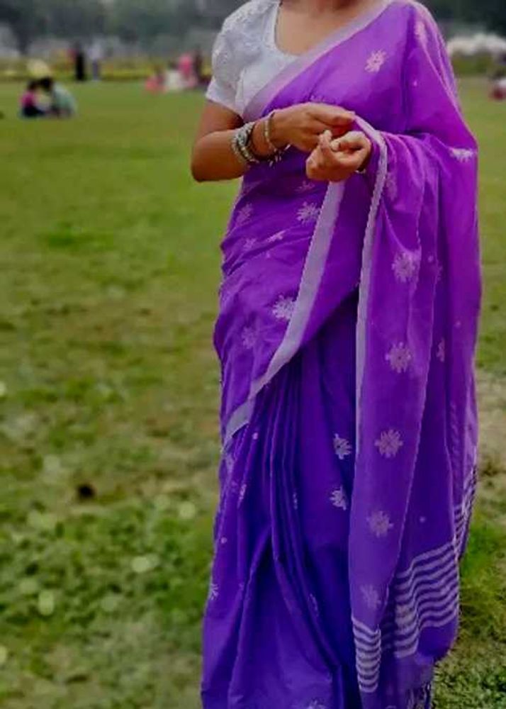 purple saree with blouse