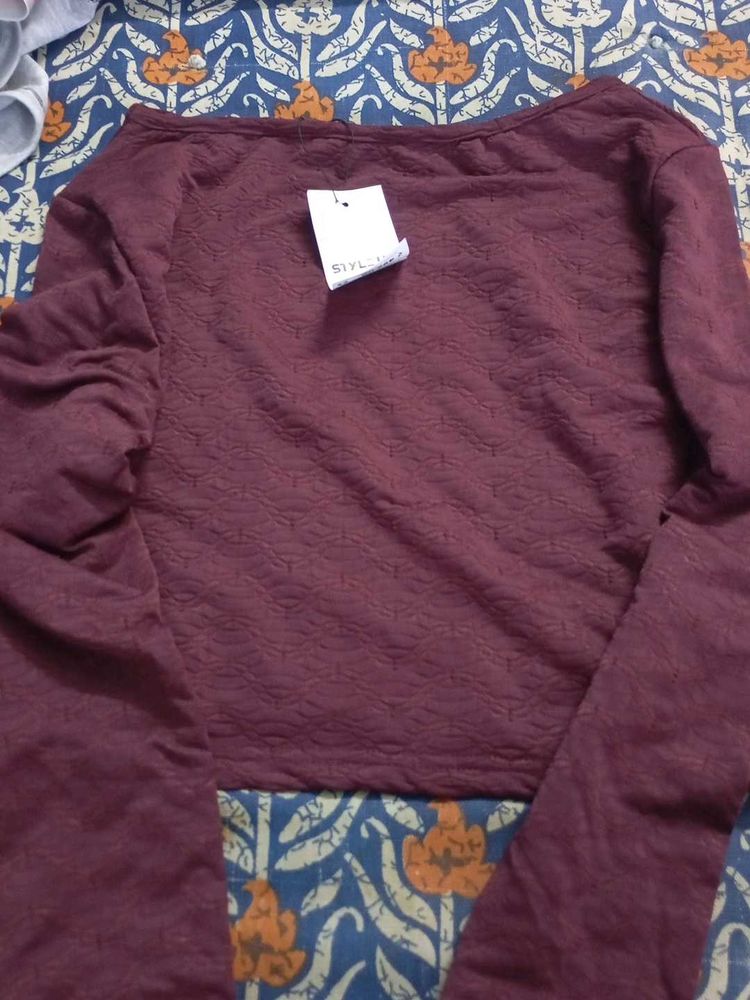 Burgundy Long Sleeve Top