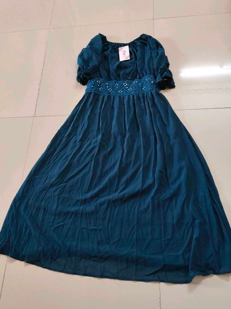 Elegant Teal Maxi Dress