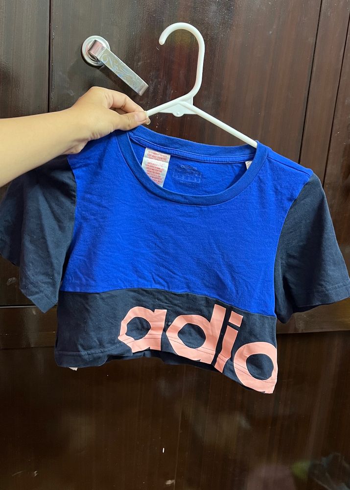 Adidas Crop Top - Blue and Black