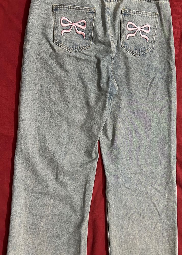 Cute Bow Detail Jeans
