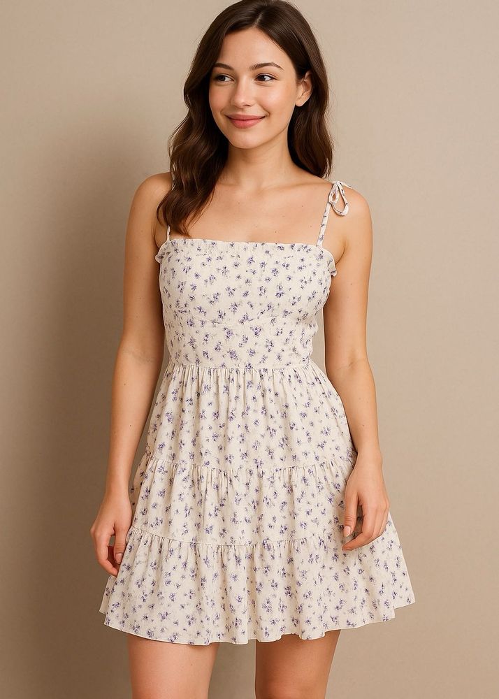 Spotted White Dress