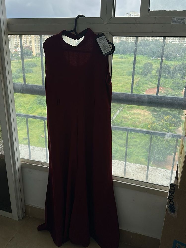 Elegant Maroon Maxi Dress XL