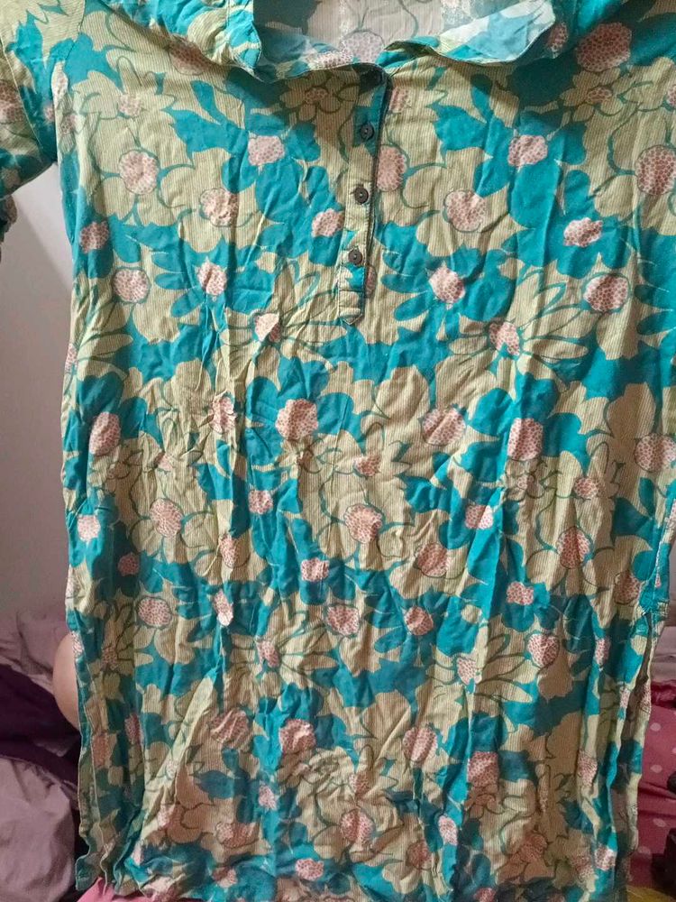 Floral Print Casual Kurti