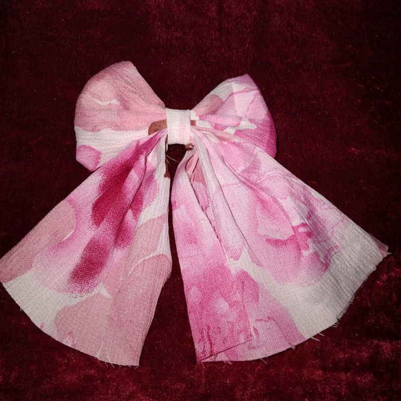 Pink Floral Hair Bow