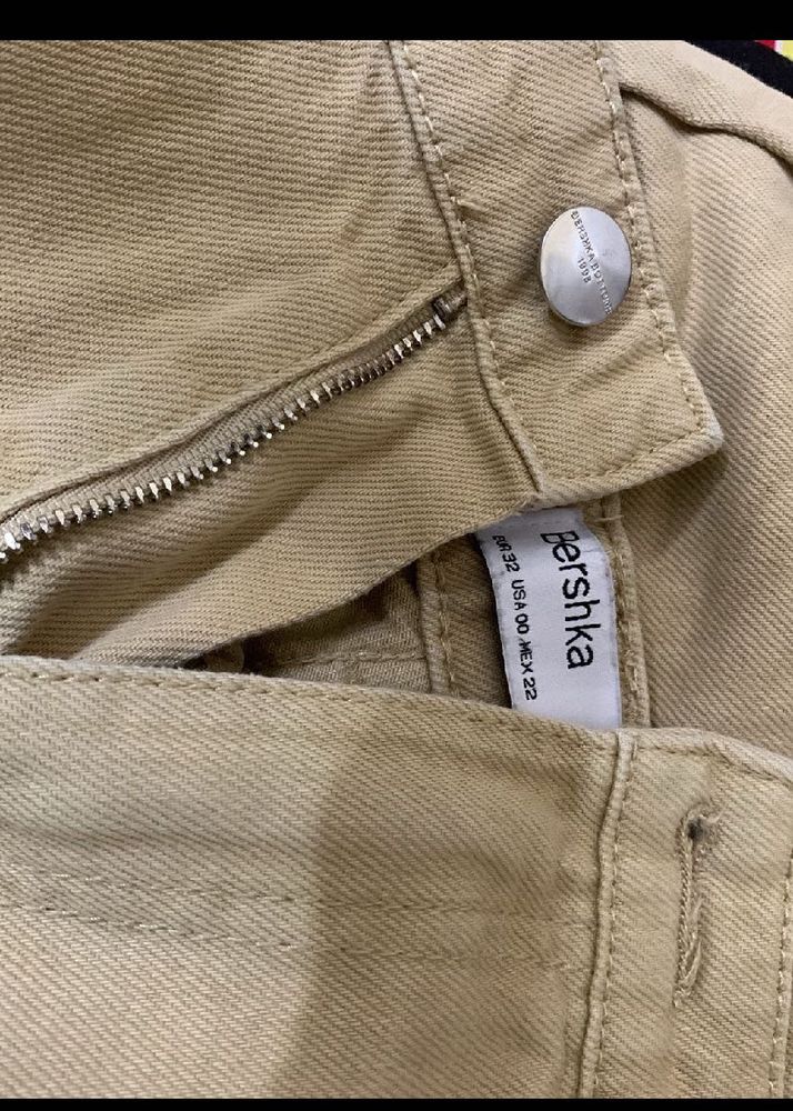 Beige Wide Leg Jeans