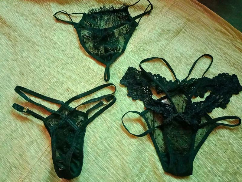Black Thong Set (3 Pairs)