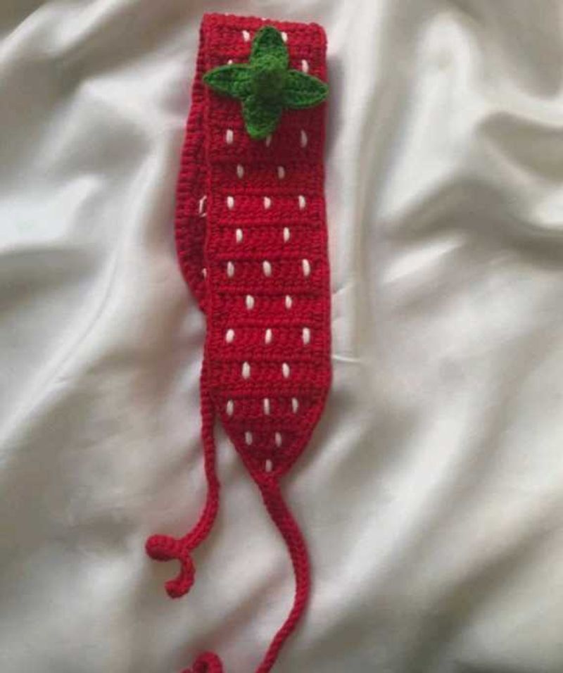 Crochet Strawberry Headband