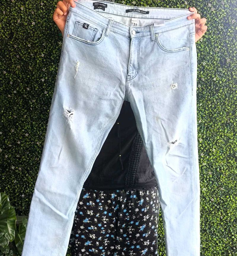 Calvin Klein Washed Blue Denim Jeans