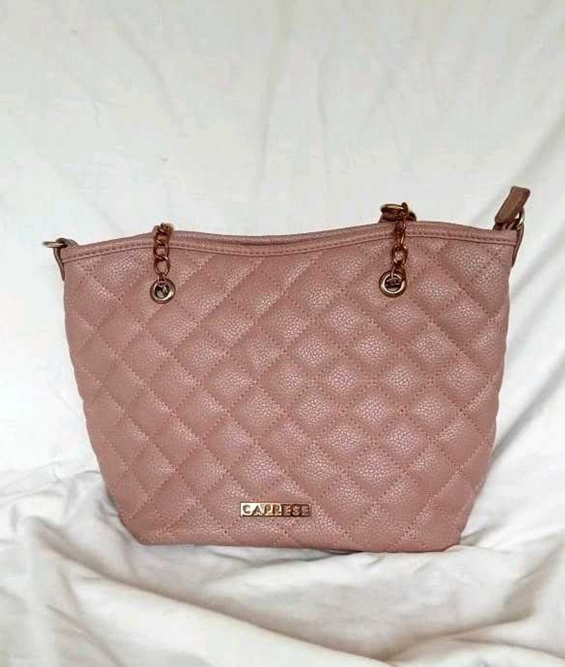 Caprese Pink Quilted Shoulder Bag