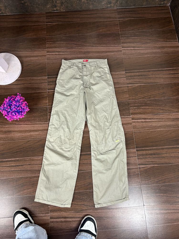 Diesel Pista Green Wide Leg Utility Pants