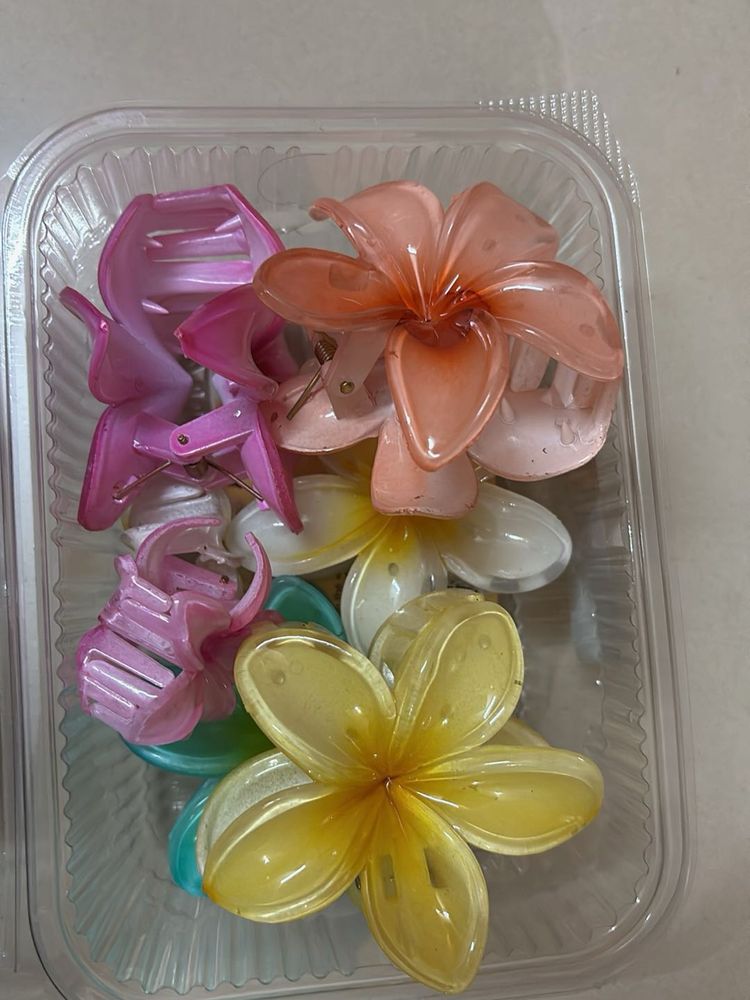 Flower Hair Claw Clips - Set of 5