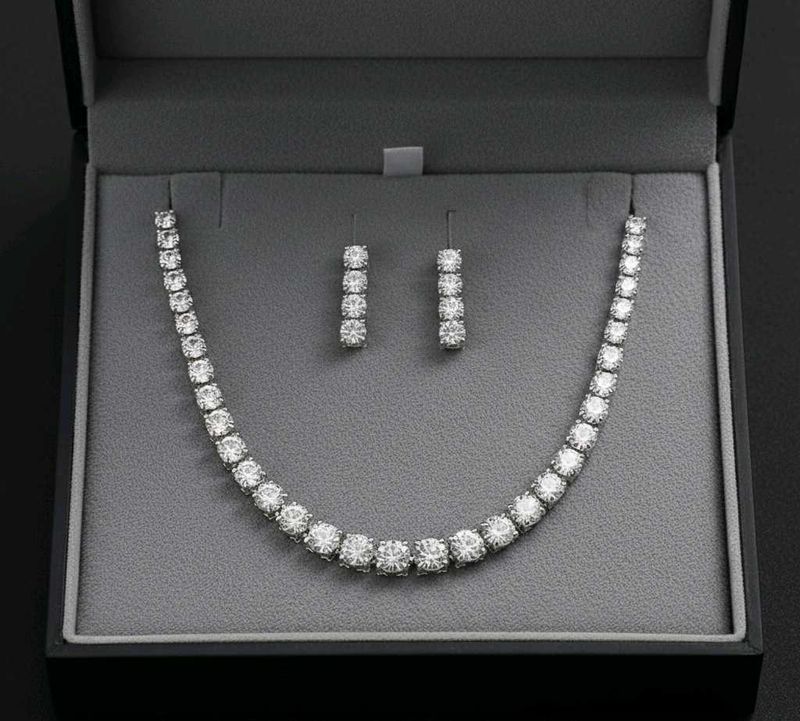 Yellow Chimes American Diamond Set Rhodium Plated