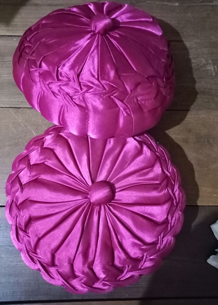 pink satin cushions