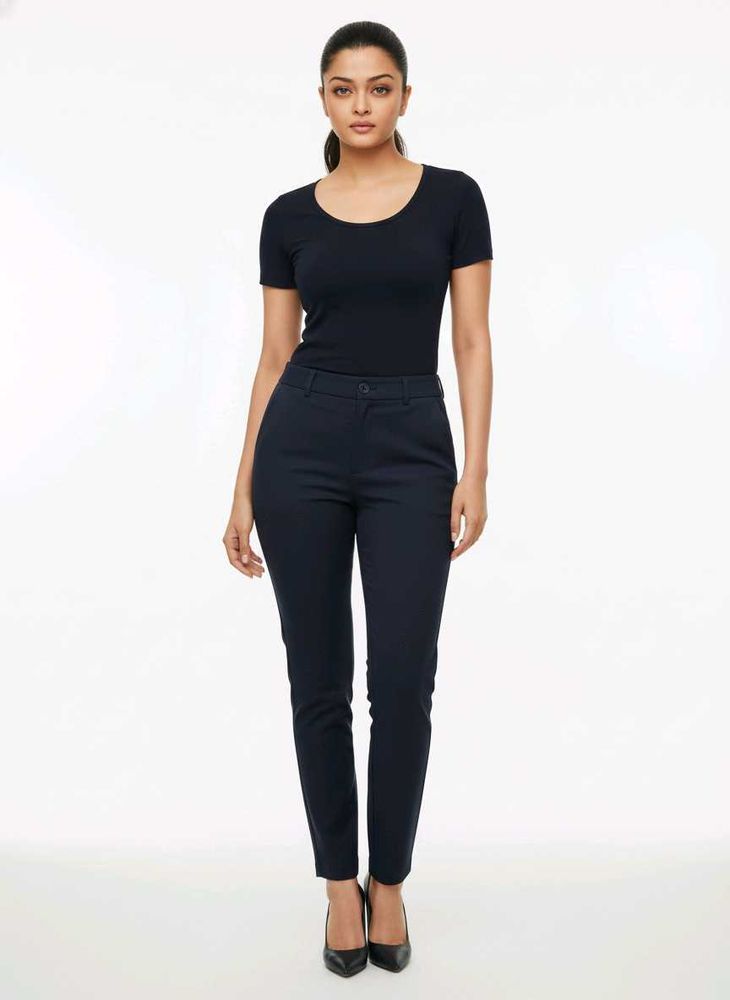 Navy Blue Slim Fit Trousers