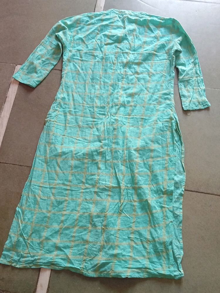 Sea Green Daily Wear Straight Kurta