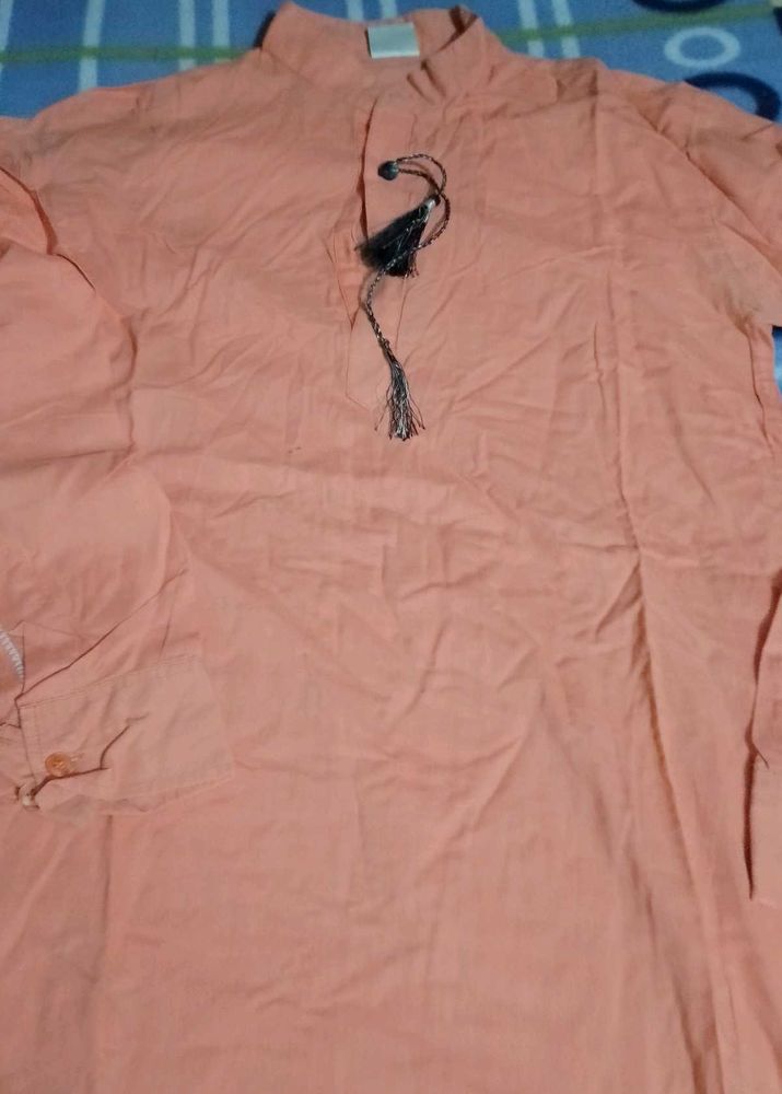 Peach Kurta with Tassel Detail