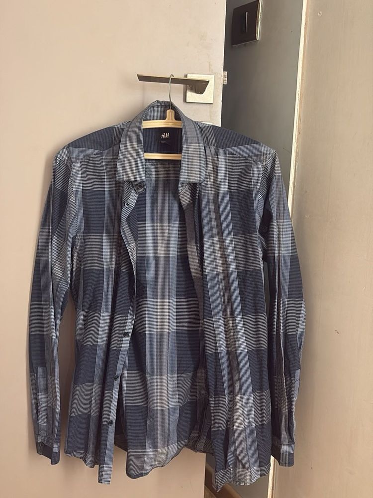 H&amp;M Blue Plaid Shirt