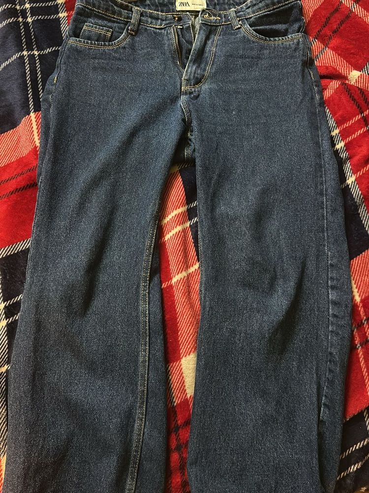 Dark Blue Flared Denim