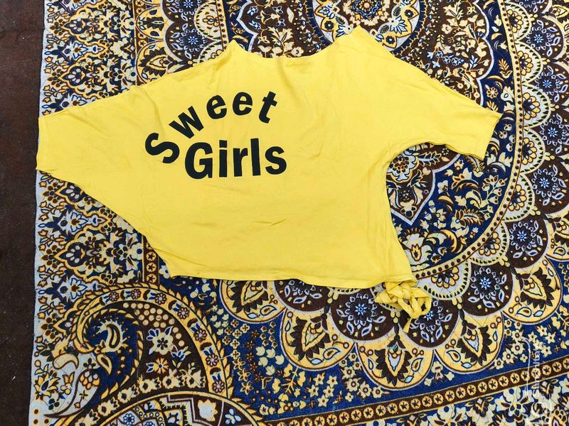 Yellow &#34;Sweet Girls&#34; Top