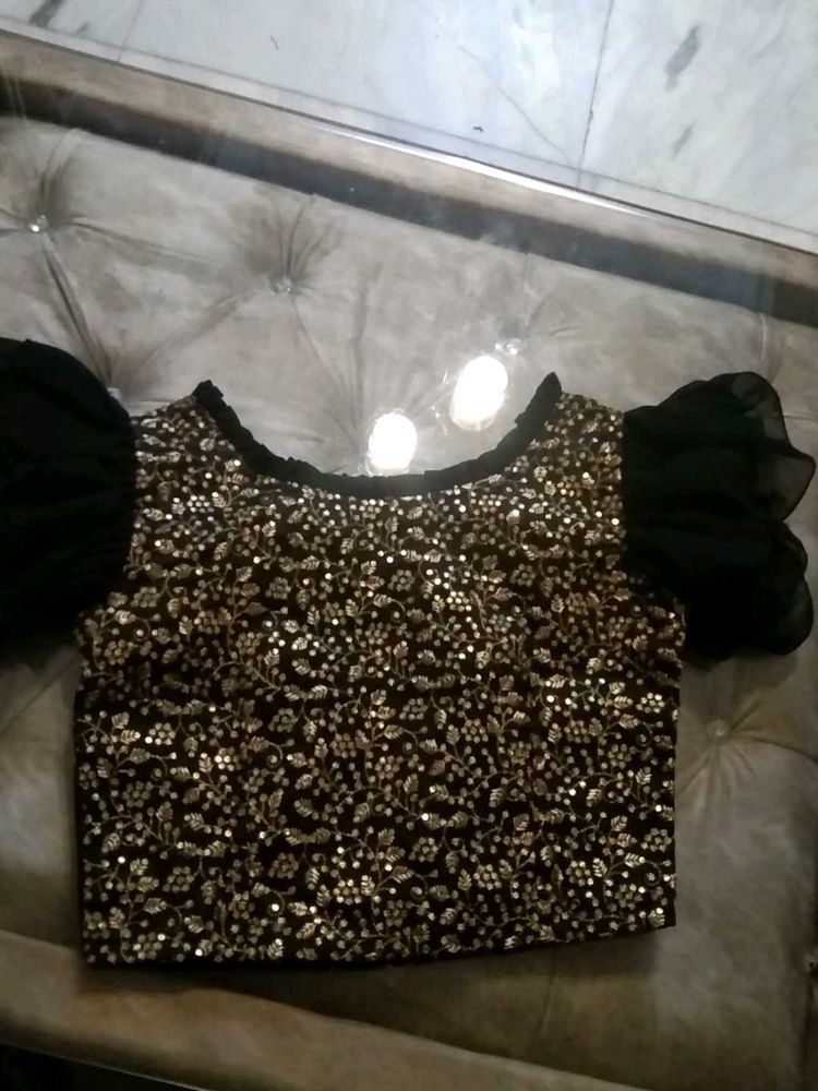 Sparkly Black &amp; Gold Blouse