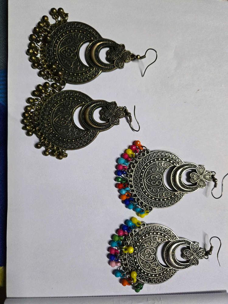 golden &amp; black metalEarrings