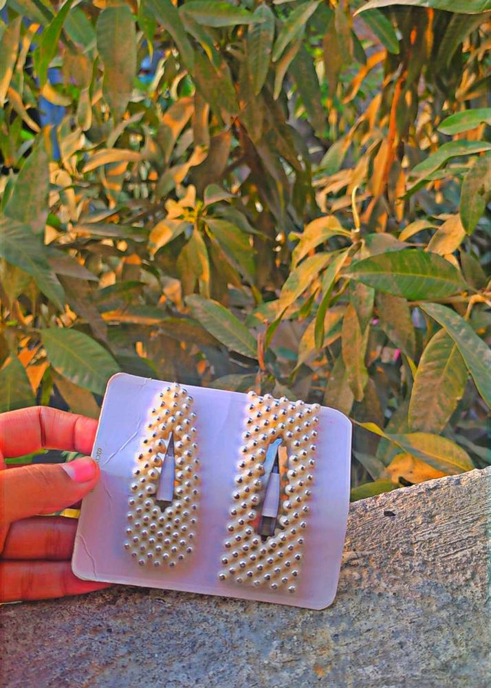 Hair Clips 🖇️ Color White Pearls