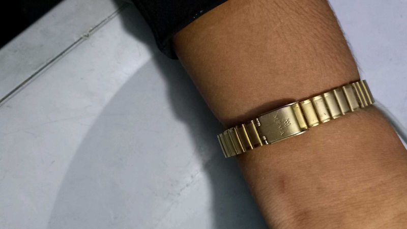 Vintage Gold-Tone Watch Band Only Bettry Khatam Ha