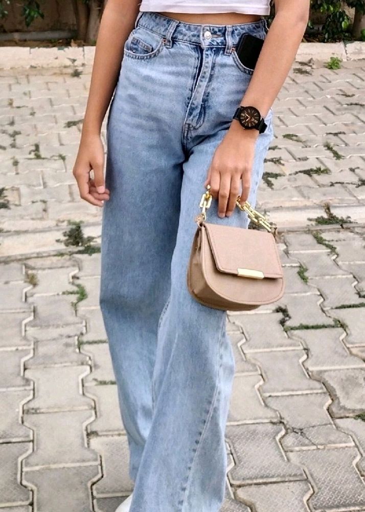 H&amp;M Wide Leg Blue Jeans